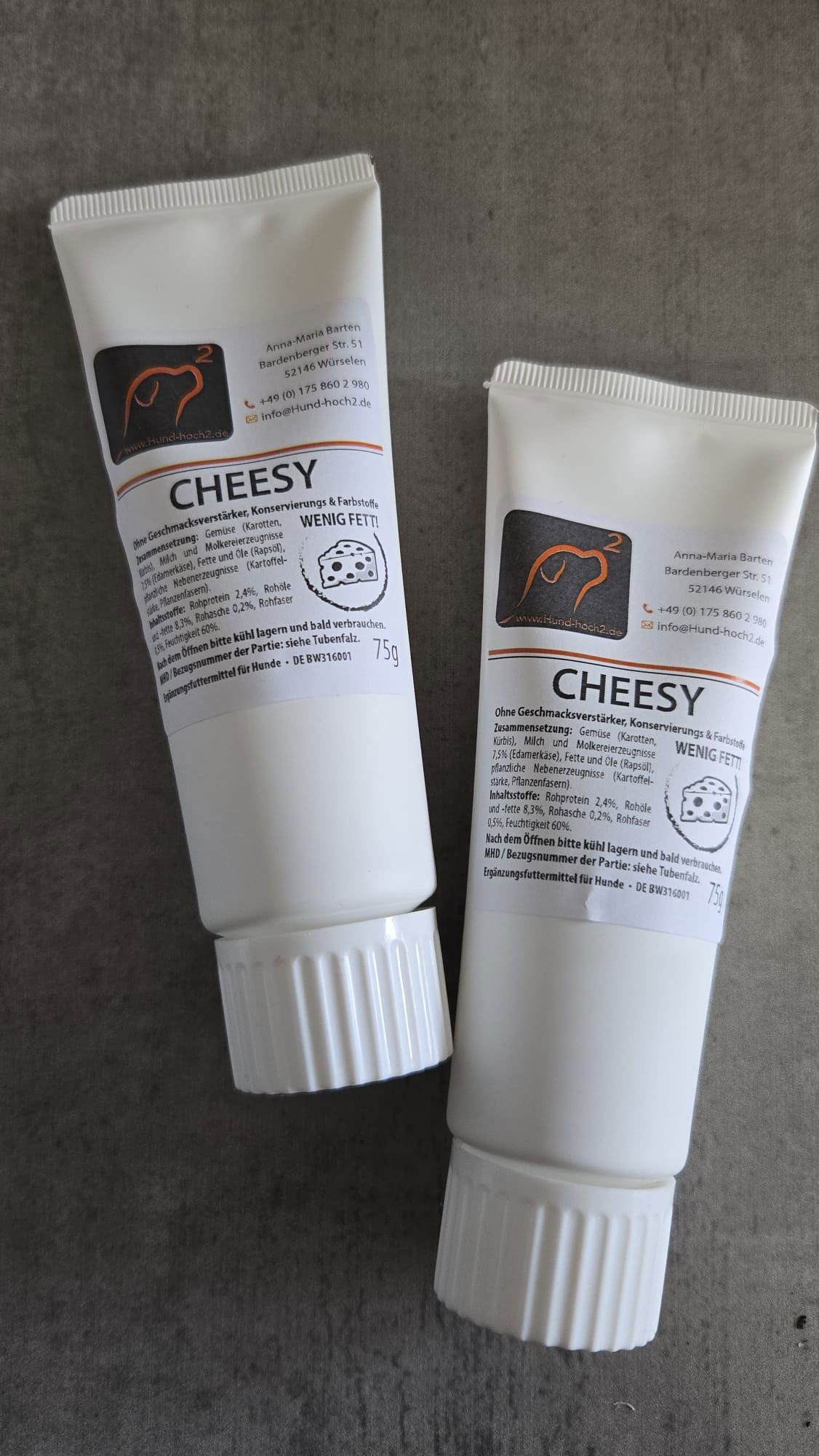 Cheesy Tubenwurst 75g - hier geht`s zum Hundeparadies